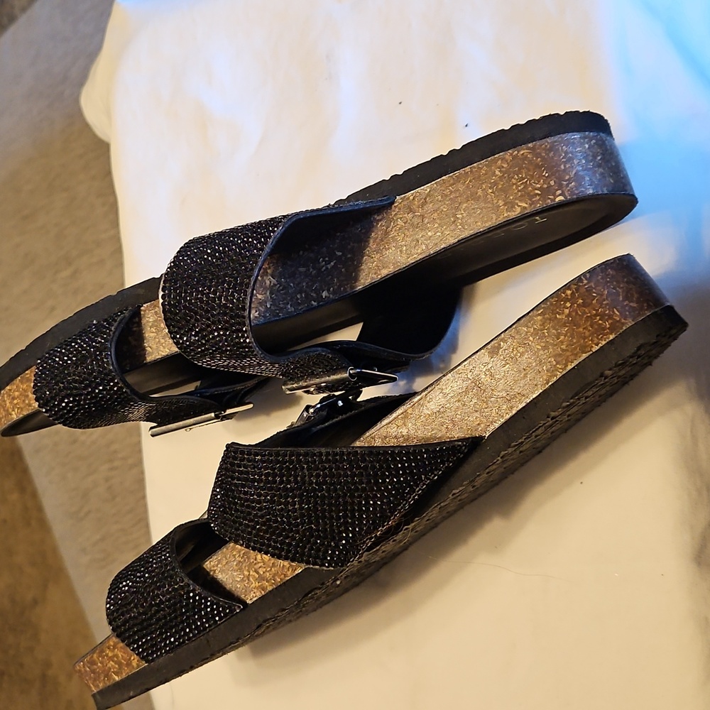 Torrid BLACK rhinestone Sandals SIZE 7 - Picture 7 of 9